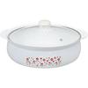 Wahei Freiz RB-2867 Tabletop Pot, 27cm, IH/Gas Compatible, Ceramic and Enamel Finish, White, Showa Retro Style