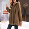 Spring Autumn Plus Size Hooded Women's Zipper Section Loose Thin Windbreaker Medium Long Jacket