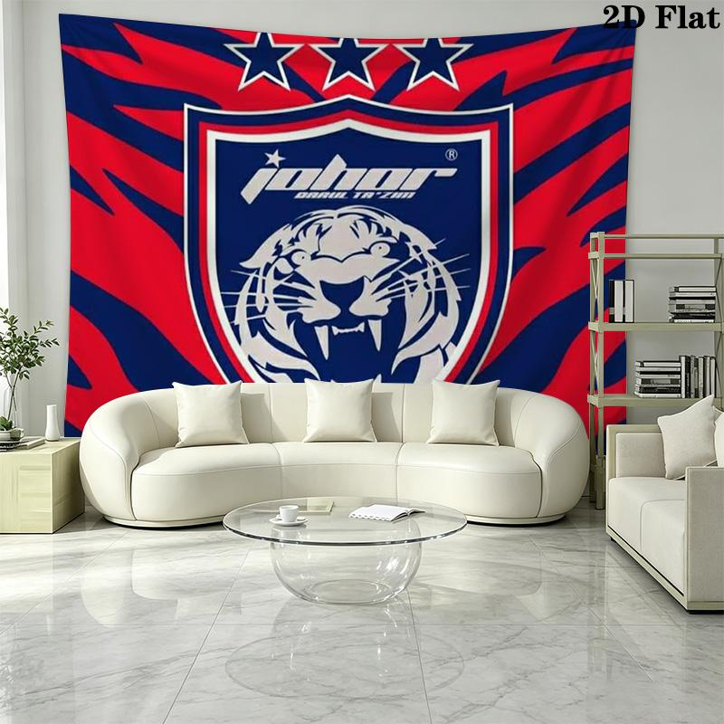 Johor Darul Ta'zim FC Wall Tapestry Aesthetic Wall Hanging Printed Fabric Blanket Decorative Tapestries for Bedroom Living Room Home Decor