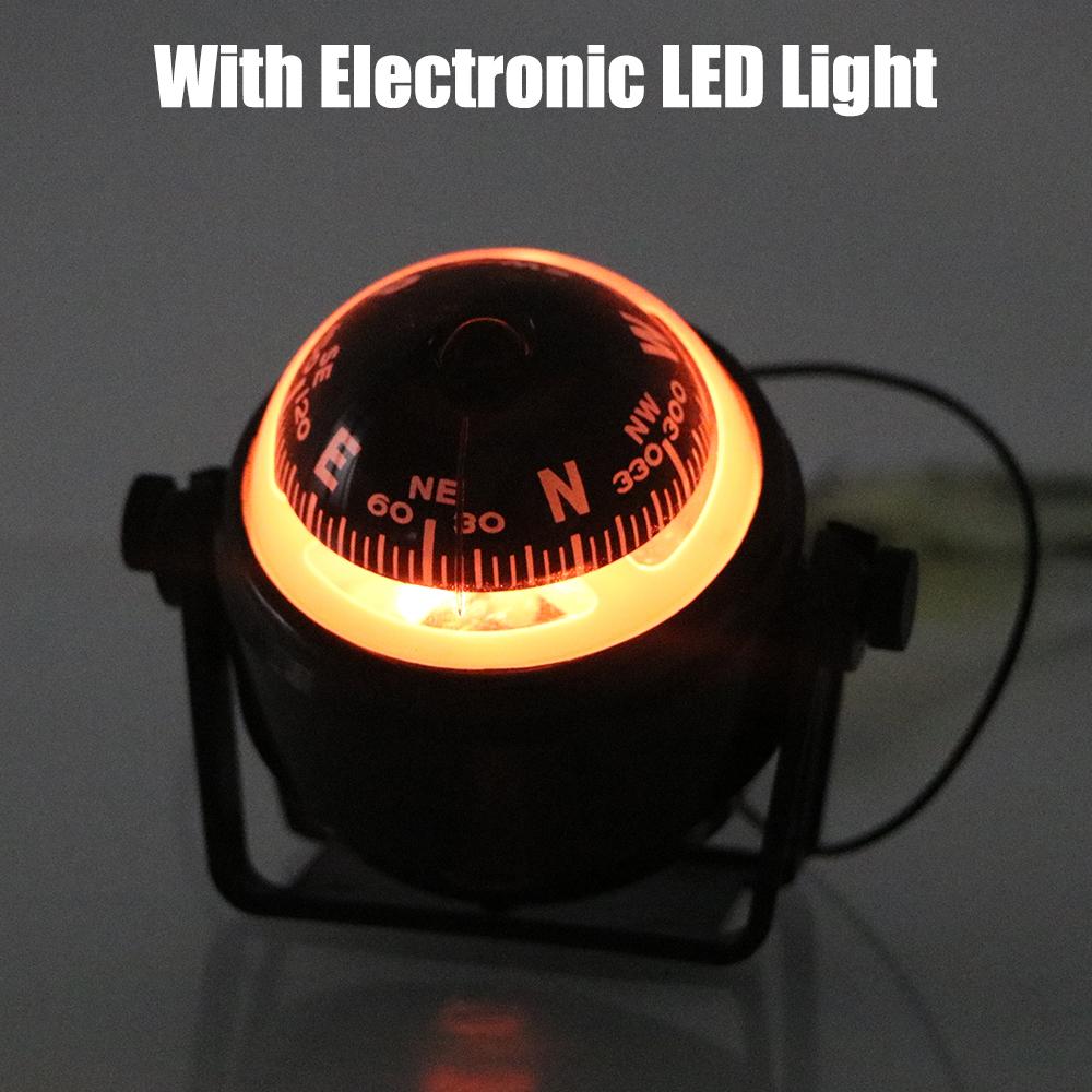 Waterproof Boat Compass Nautical Compass With Electronic LED Light Car Guide Auto Accessories 12V LC550 Navigation Positioning