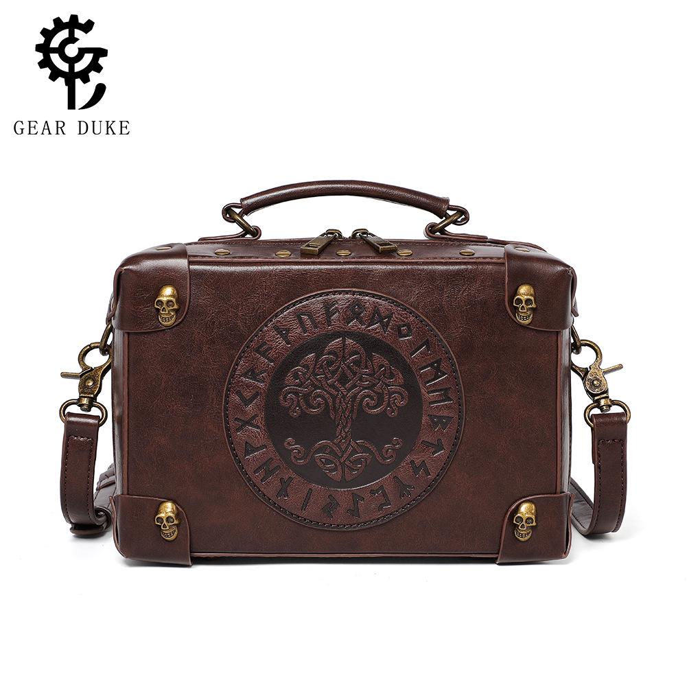 Women's 2024 Punk Retro Embossed Crossbody Bag - European & American Style