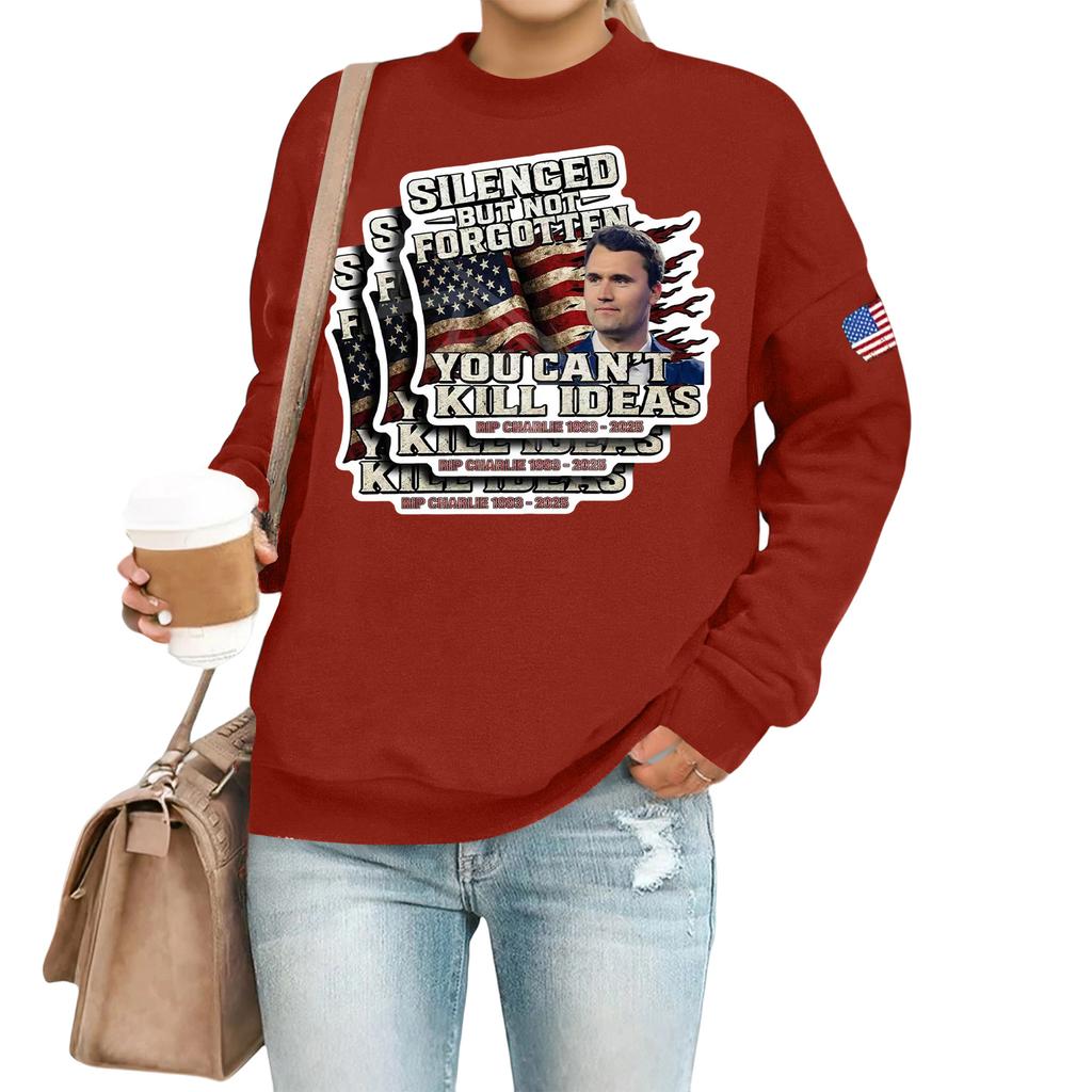 Женский повседневный модный свитшот с круглым вырезом и длинными рукавами с принтом