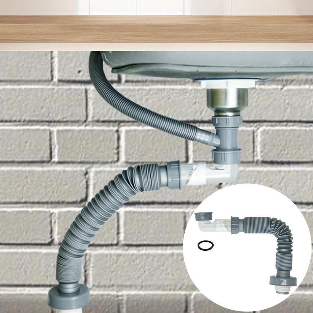 Kitchen Sink Drain Hose Deodorizing Easy To Install Pipe Lengthened for Washbasin