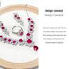 Gessen Jewelry: Элегантный набор: серьги, кольцо и подвеска с красными цирконами