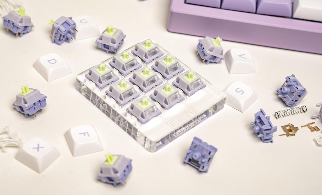 EPOMAKER Wisteria V2 Linear 38gf Keyboard Switch Set with Light Diffuser Lubricated 5 Pin Creamy Switches 35 Pieces for Mechanical Gaming Keyboard