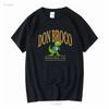 Don Broco Bedford Динозавр Футболка винтажная Стирка с эффектом Графика Дышащая мужская Стильная Немного уличная мода Унисекс