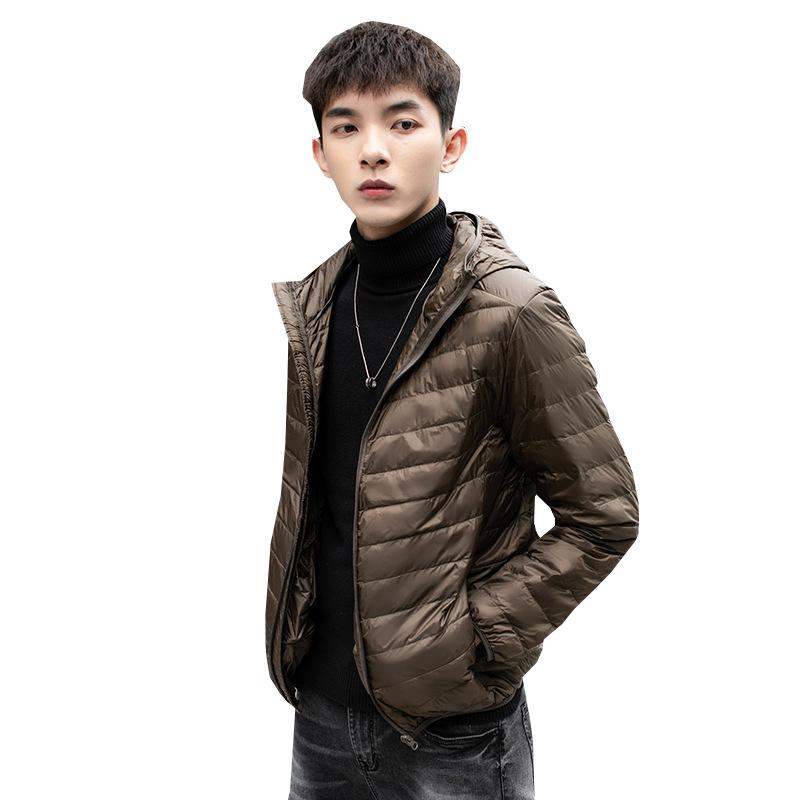 Легкий пуховик, мужской короткий пуховик с капюшоном, зимняя мужская куртка на белом утином пуху, супер легкий пуховик, мужская одежда