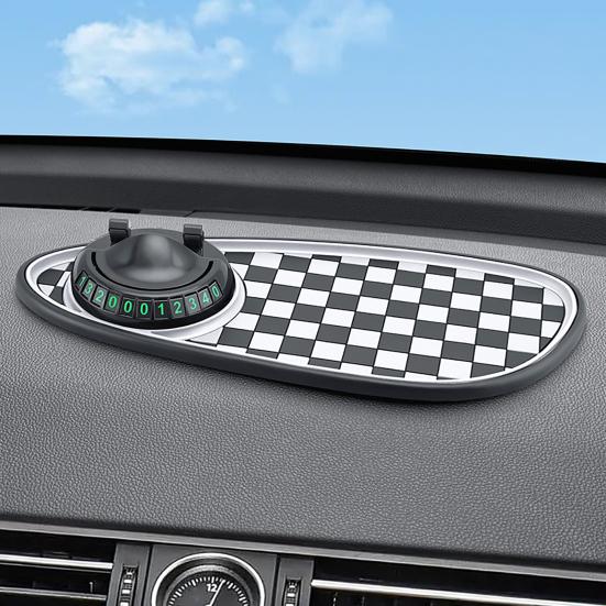 Car Anti Slip Pad Car Phone Holder with Night Glow Number Display Rotatable Dashboard Mount for Most Cars And