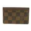Used Damier Ebene 12564 Simple Porto Carte N61722 7946 Logo Brown Business Card Holder/Pass Case Checkered Pattern