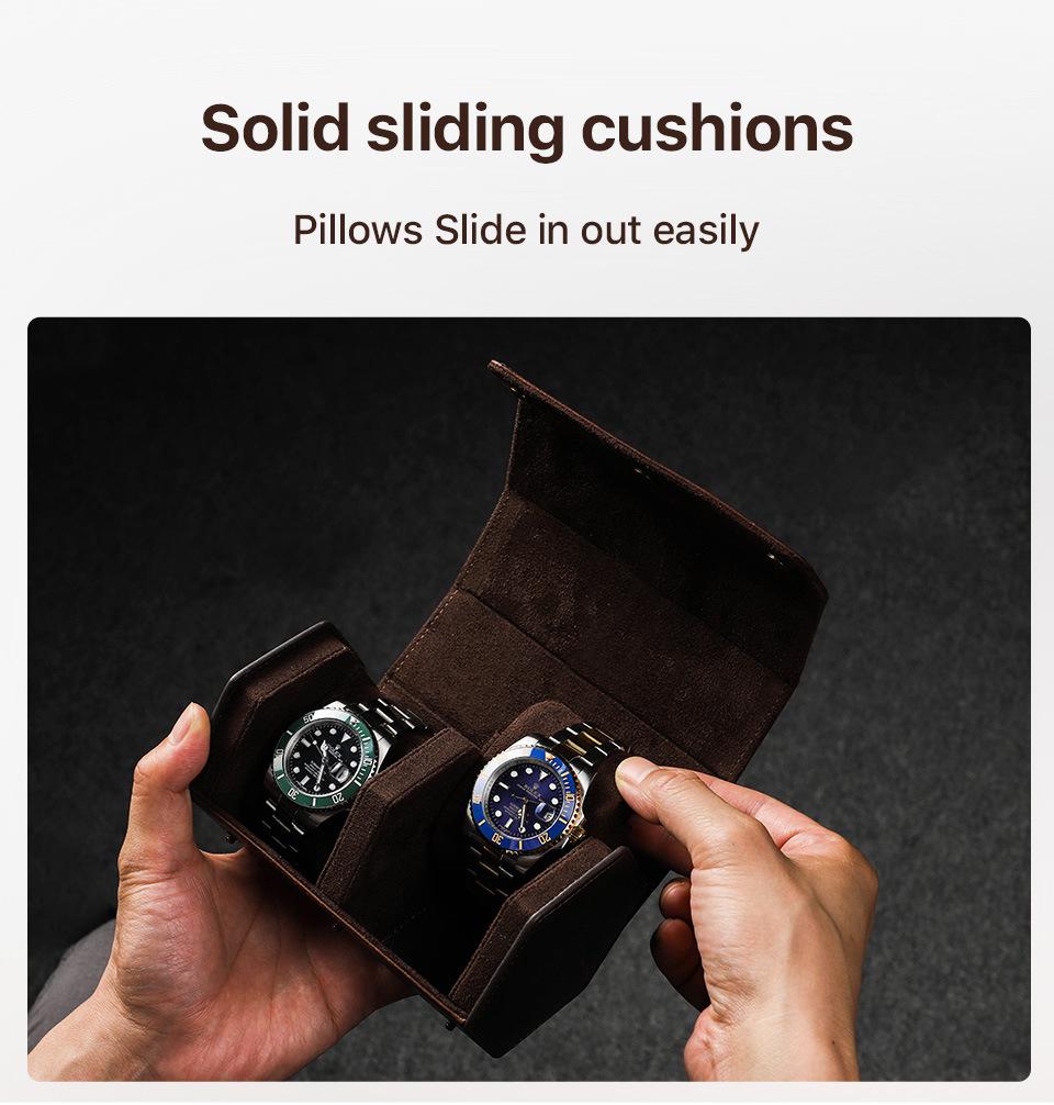 Винтажная коробка для хранения наручных часов из кожи Crazy Horse - Портативный дорожный чехол из натуральной кожи для пар