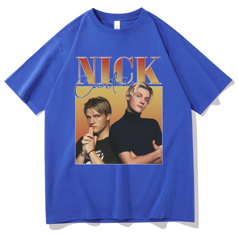 Rock Band Backstreet Boys Nick Carter Print Tshirt Male Vintage T Shirts Mens Cotton Tees Men Womens Hip Hop Oversized Tshirt
