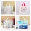 50pcs Plastic Bag with Handles Shopping Packaging Bag for Small Businesses Cartoon Flower Thank You Gift Bags