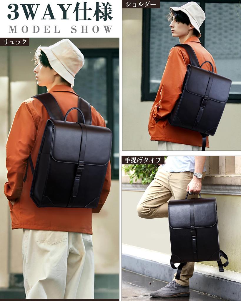 Masa Kawa Рюкзак из натуральной кожи для школы для мужчин, Большая вместимость, Рюкзак для ноутбука 14 дюймов, Молния YKK, Водонепроницаемый, Повседневный, Идеально подходит для бизнеса