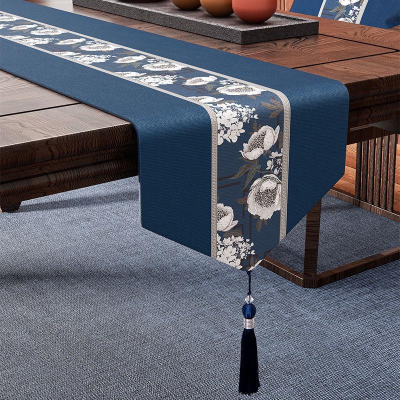 Высококлассный водонепроницаемый настольный флаг, выбранная хлопково-льняная ткань, декоративная скатерть для чайного ТВ с кисточками, золотая дорожка для столов