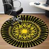 1pc Yellow Mandala Pattern Chair Carpet for Office, Non-slip, Soft and Durable Leisure Rug, Perfect for Office, Living Room yy251103124