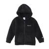 Champion Long Sleeve Script Logo Zip Hooded Size 130 Kids' Jacket, Basic, Black, (CK-Y601)