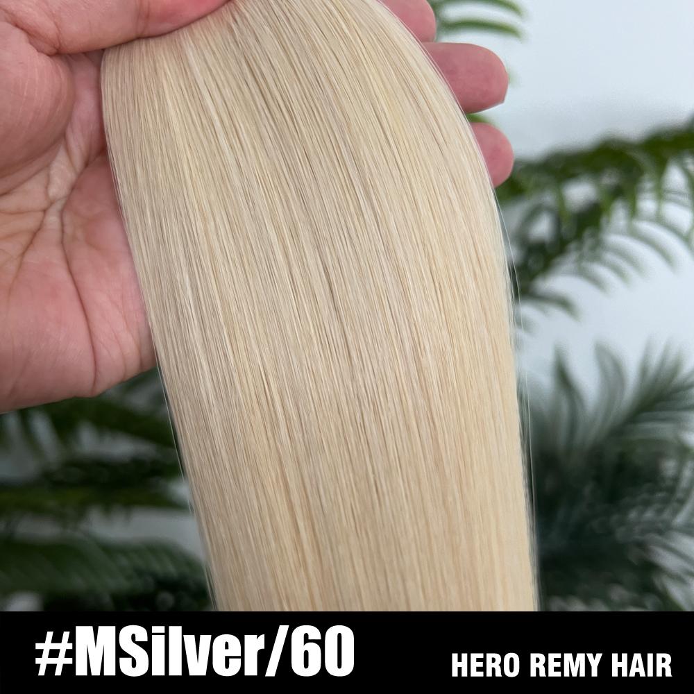 Прямые европейские натуральные человеческие волосы Hero Remy, трессы 80 г/шт., пряди с мелированием, 16-22", машинные наращивания на трессах
