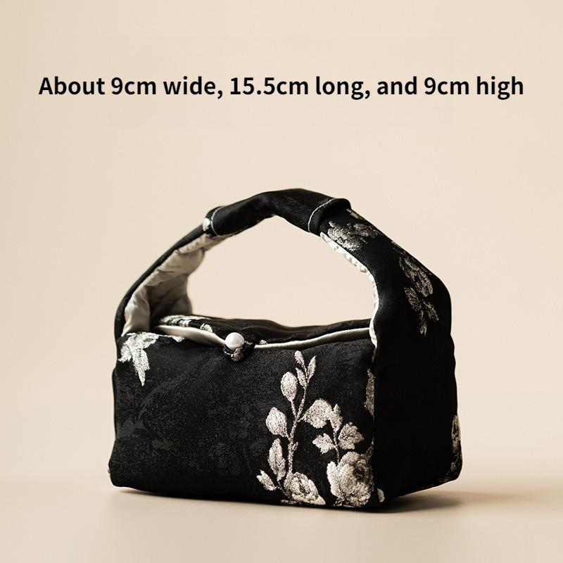 Brocade Plum Blossom Embroidery Tea Cozies Traditional Tea Cozy for Teapot Portable Bag Travel Storage Bags Drinkware Teaware