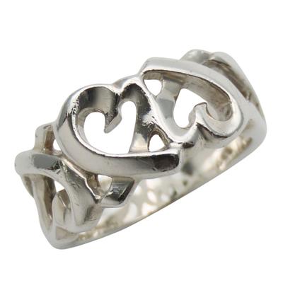 Б/У TIFFANY&Co. Кольцо Тройное сердце EU#49 Серебро925 4.9г Серебро Палома Пикассо