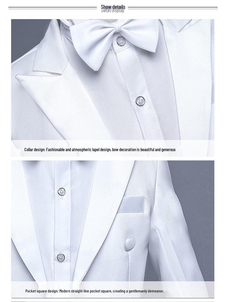 Children's Korean Style Tuxedo Blazer Set for Boys - Perfect for Violin, Piano Competitions, Performances, and Events
