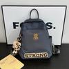 Cartoon Bear Backpack For Women With Nylon Material And Street Style For Daily Use