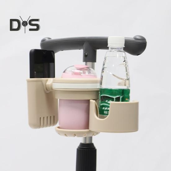 Выдвижной держатель для стакана для коляски с кронштейном для телефона 3 в 1, нескользящий, прочный, с поворотом на 360 градусов держатель для напитков для самоката, велосипеда, ходунков