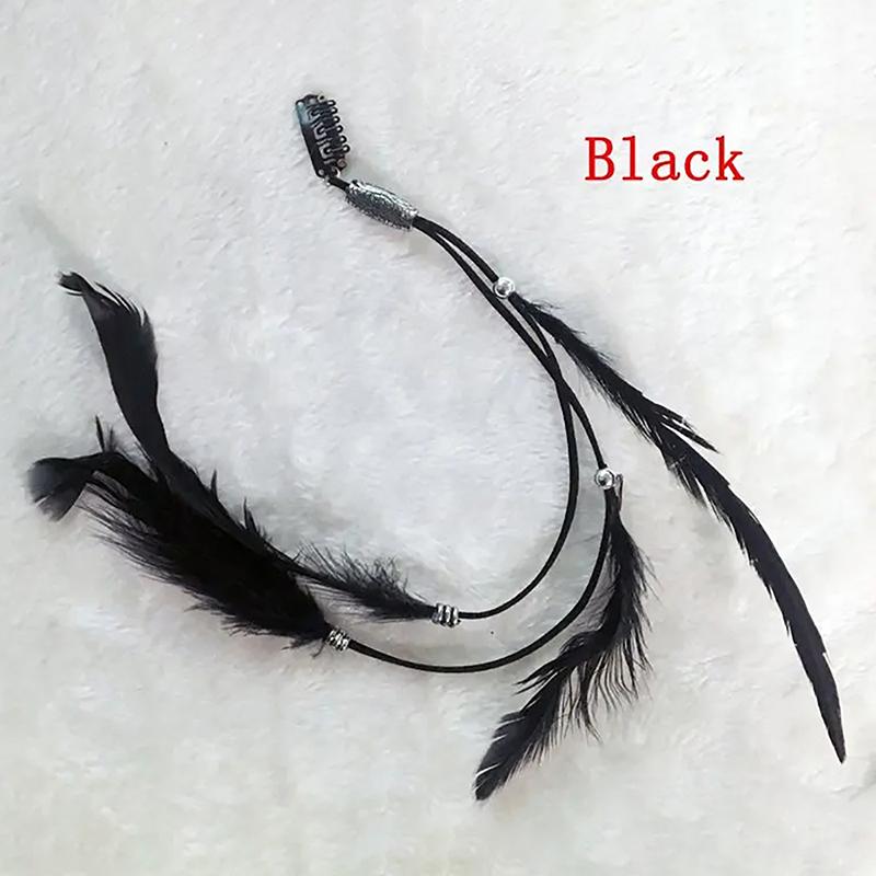 Заколка для волос с перьями, кожаная натуральная заколка для волос с перьями, головной убор в стиле ретро, аксессуар для волос с перьями, индийская заколка для волос с курицей в этническом стиле