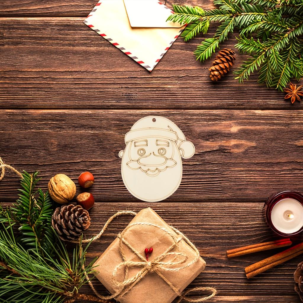 10 шт. Деревянные украшения Санта-Клауса, Деревянные изделия для граффити, раскрашенные вручную, праздничные рождественские елки и уличные украшения