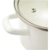 Pearl Metal Enamel 15cm Double-Handled Pot with Glass Lid, White, Induction Compatible, Cook Pot, Petit Cook, HB-1367