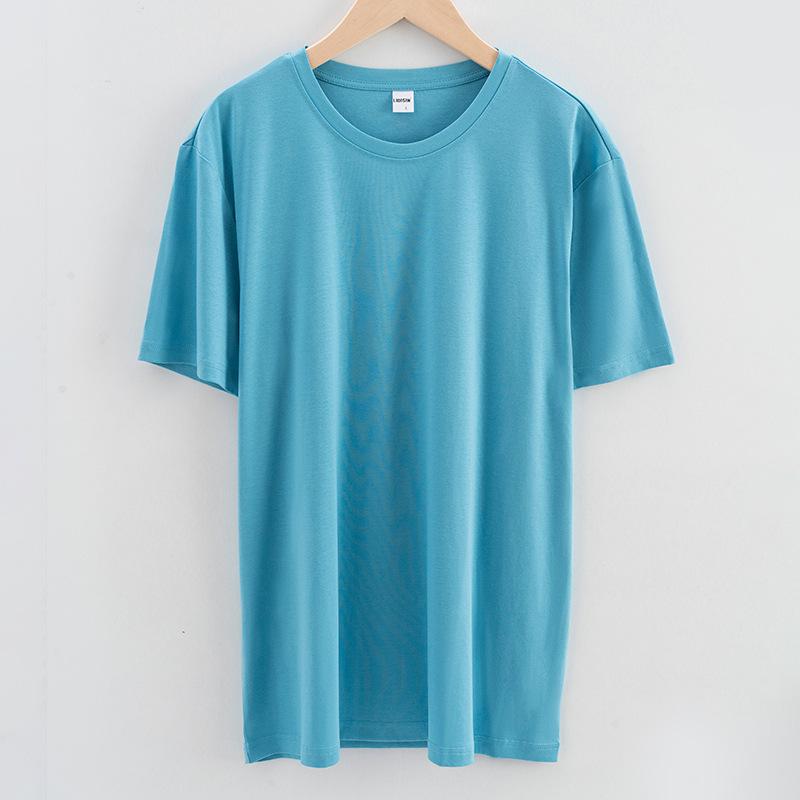 Новая 80 двухсторонняя мерсеризованная хлопковая мужская футболка белая синьцзянская хлопковая футболка с короткими рукавами мужская летняя повседневная футболка с круглым вырезом