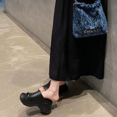 ~ Нью-Йоркские выходные~ Стильные изящные толстоподошвенные увеличивающие рост, удобные для ношения, крутые шлепанцы женские летние