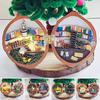 Walnut Shell Decoration with Warm Light Tiny World Inside Walnut Doll House Miniature Book Store Mini Library Ornament Kids Adults Birthday Gift