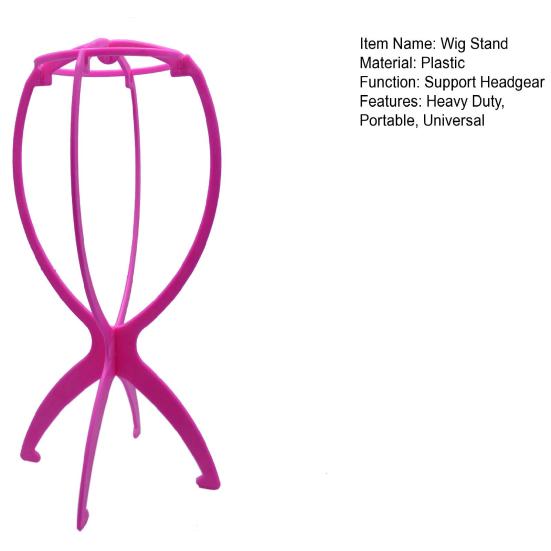 Plastic Wig Stand Collapsible Easy Assembly Portable Travel Wig Head Hairpieces Headgear Hair Styling Drying Display Holder