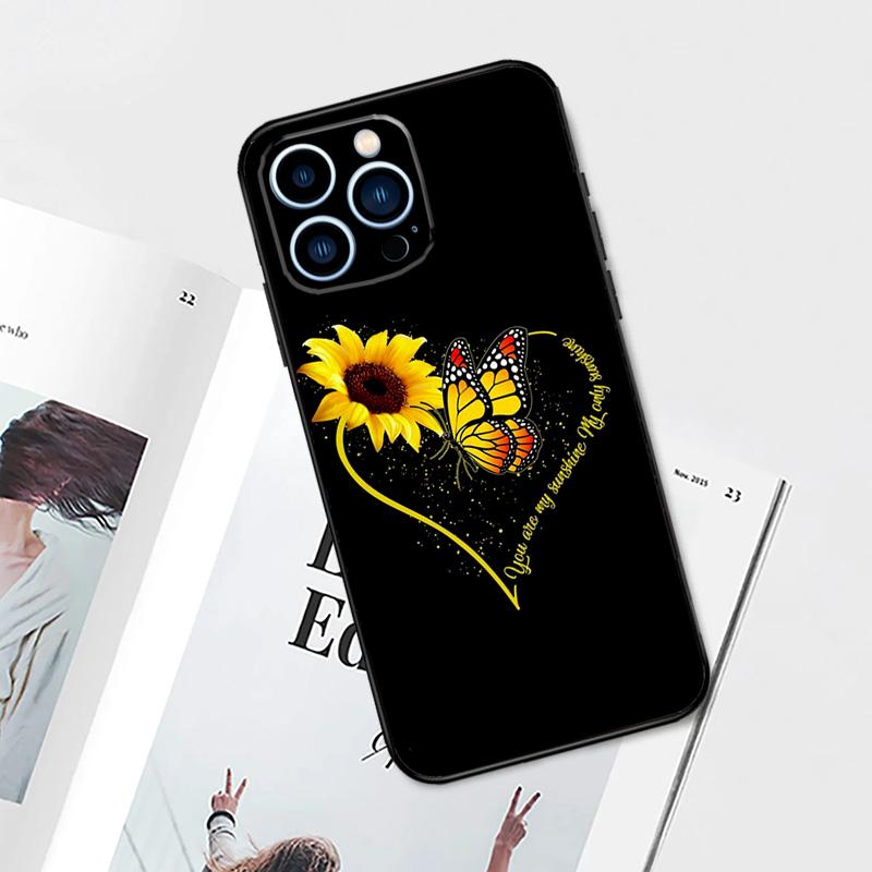 Красивый желтый чехол с подсолнухом для iPhone 17 Pro Max 14 13 12 11 15 16 Pro Max mini 16 Plus 16e 17 Air Чехол для телефона