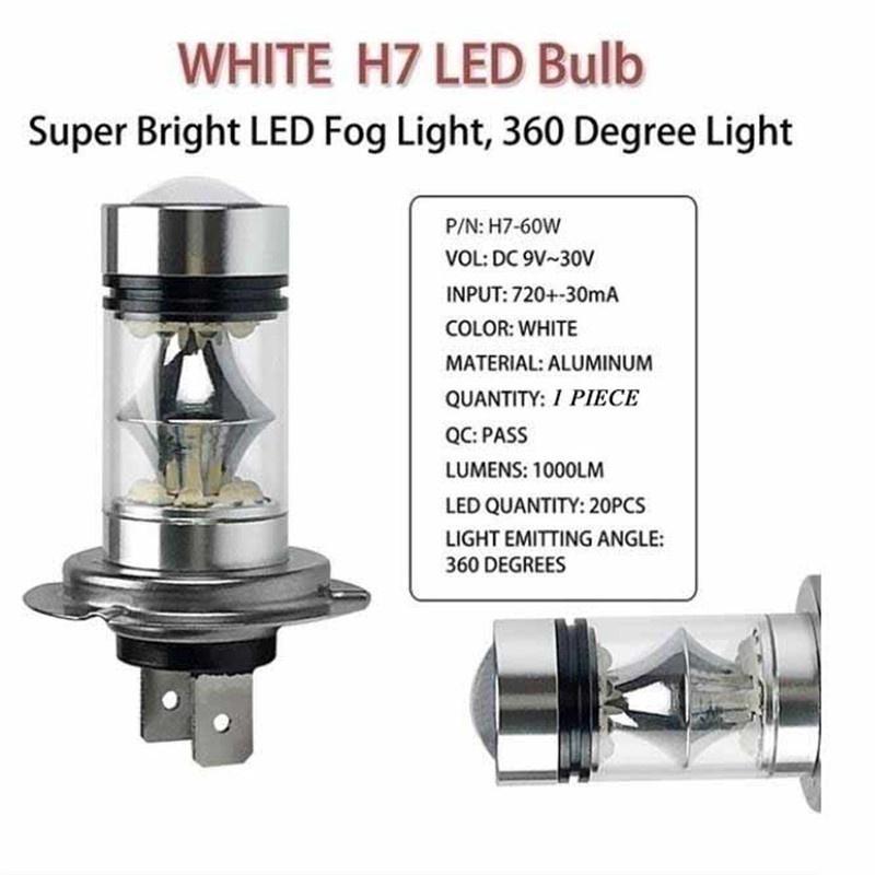 1 шт. светодиодная противотуманная фара H4 H7 100 Вт противотуманная фара мощная автомобильная лампа