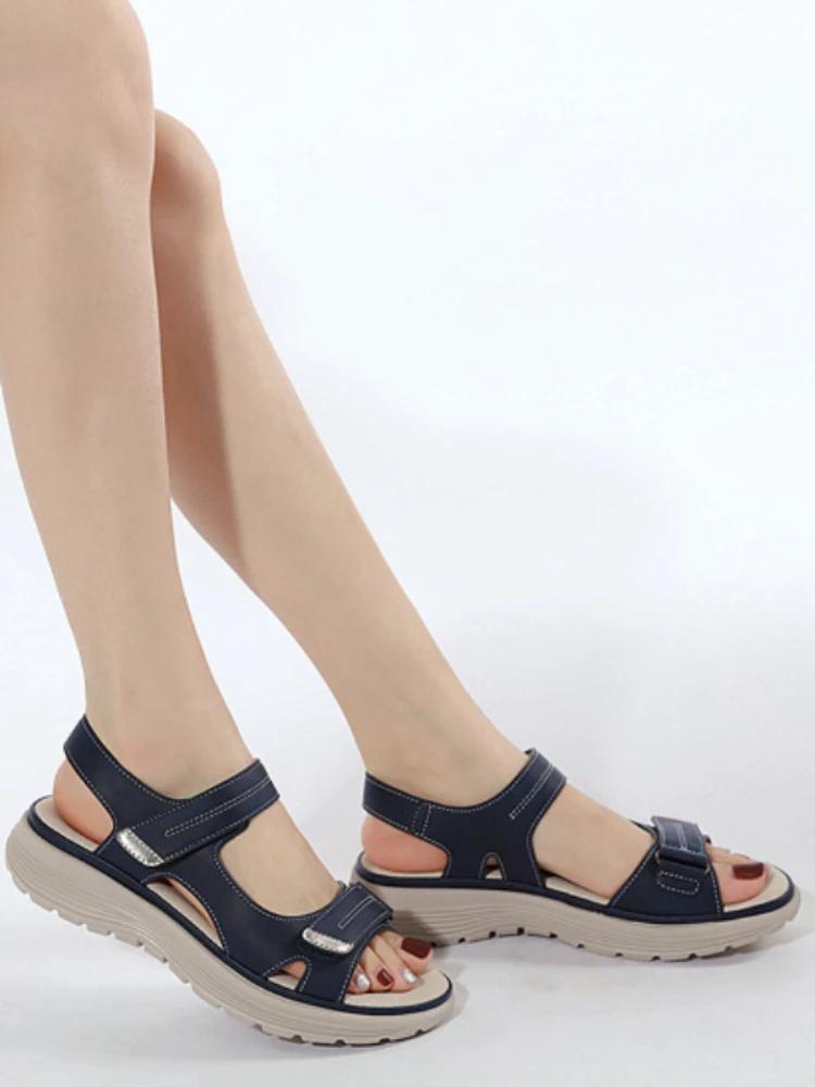 Модные женские модные спортивные босоножки на танкетке летняя обувь женские открытые легкие пляжные босоножки на платформе большого размера 42 Sandalias Mujer