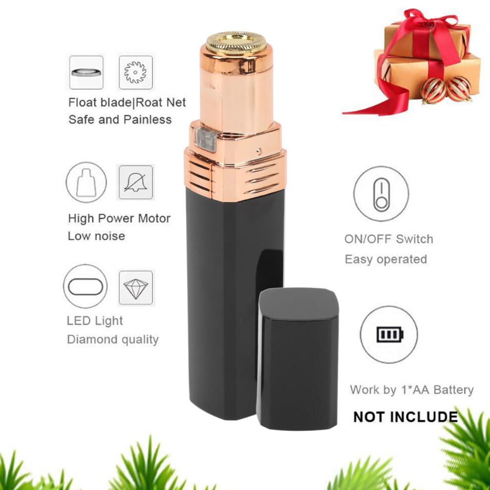 Women Waterproof Electric Eyebrow & Facial Hair Trimmer - Compact Black