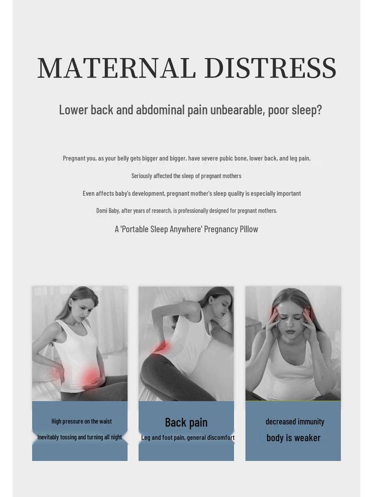 Подушка для беременных U-образной формы с поддержкой живота и спины для спящих на боку