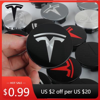 Автомобильная наклейка Tesla 4 шт. 56 мм Оригинальные колпачки центральных отверстий колес автомобиля Колпаки ступицы Декор шин Автоаксессуары Для Tesla Model 3 Model Y