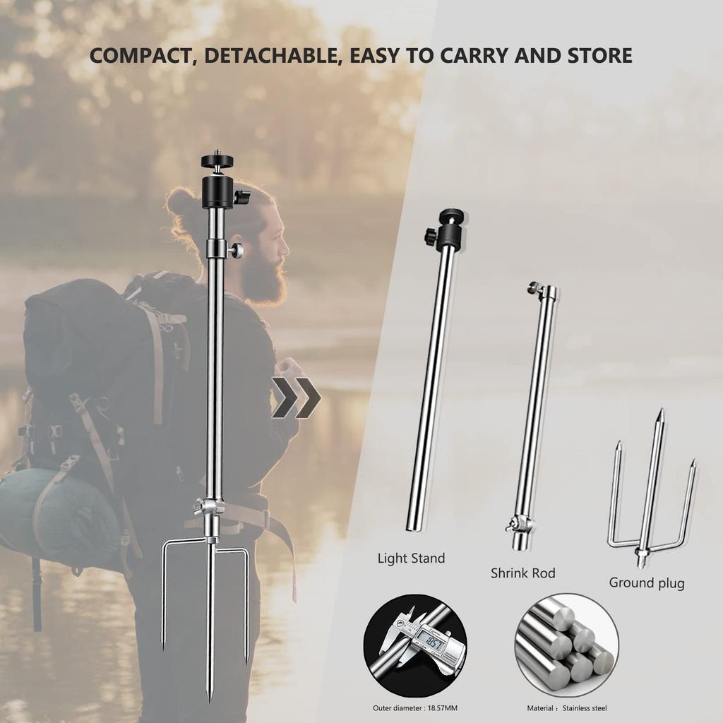 Camera 3 Fixed Night Fishing Rail Camera Flashlight Multidirectional Extendable Stand, Pieces, Stand, Stand, Fixed, Stand, Universal, Adjustable,