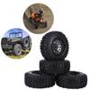 4pcs RC Universal Crawler Rubber Tire Metal Wheel Hub RC Car Accessory Couleur Titane