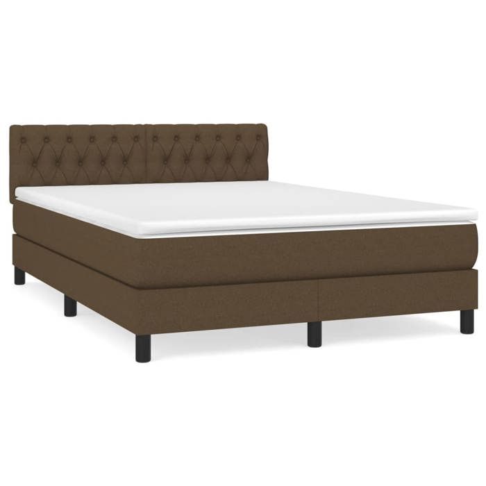Maison Exclusive - Sommier à lattes de lit avec matelas Marron foncé 140x200 cm