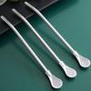 Stainless Steel Straw Spoon Mate Filter Straw Spoon Scented Tea Coffee Stirring Spoon Removable Tip