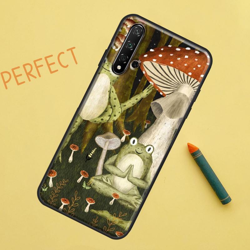 Винтажный ретро дизайн Лягушка Грибы Для Huawei Nova 5T 9 10 SE 7i 8i 11i 12i Y60 Y61 Y70 Y72 Y73 Y90 Y91 P20 P30 P40 Lite Чехол