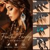 Boho Long Tassel Feather Earrings Hanging Peacock Tassel Earrings  Bride