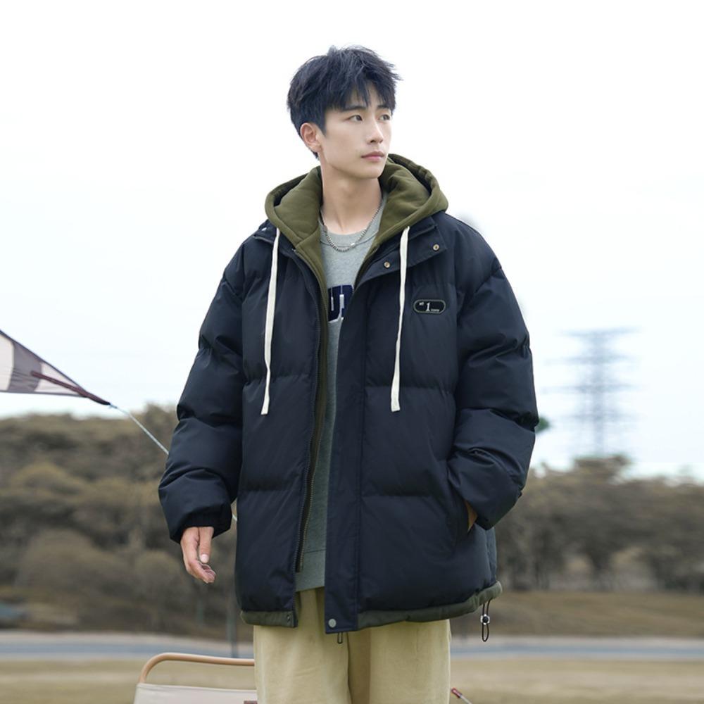 Поддельное двухслойное пальто, утепленное пальто для мужчин на осень и зиму, новое свободное теплое пуховое пальто, утолщенная утепленная куртка