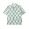 X MAISON KITSUNE Original Logo Fashion Print Loose Fit Woven Drop Shoulder Short Sleeve Shirt Men Shirts Light-Green F11M529404F-LG