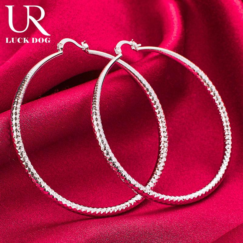 Серьги для пирсинга из стерлингового серебра 925 пробы, круглые, 70 мм, с текстурой дерева, модные свадебные украшения