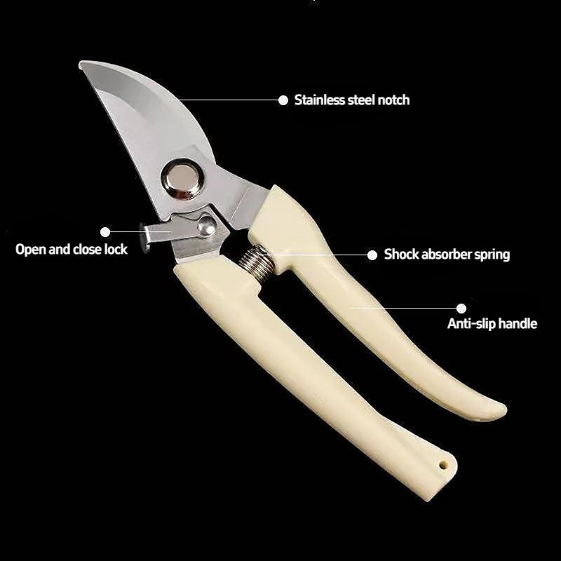 Stainless Steel Garden Pruning Shears Gardening Multi-functional Fruit Shears Fruit Picking Shears Garden Scissors Outdoor