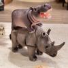 Simulation Animal Rhino Doll Plush Toy Hippo Doll Children's Soothing Rag Doll Male Birthday Gift